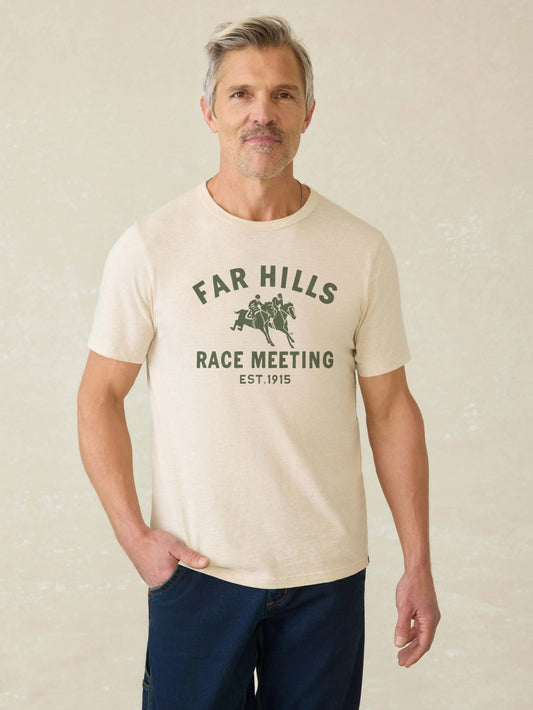 Far Hills x Faherty Sunwashed Tee in Island Heather Dune
