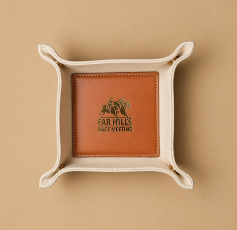 Leather & Canvas Catchall Tray