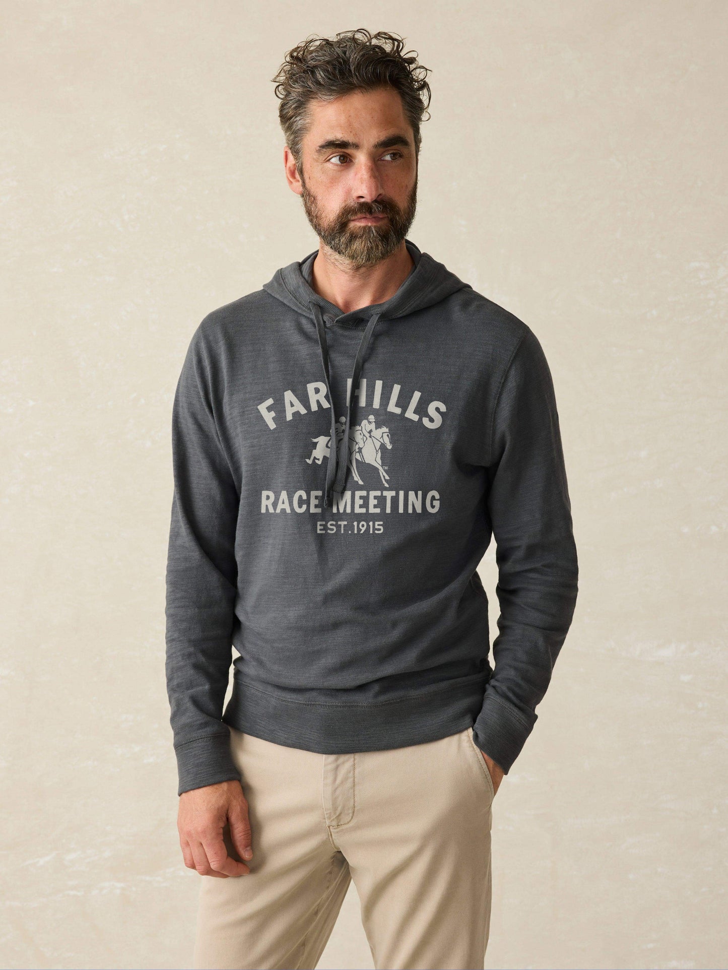 Far Hills x Faherty Sunwashed Slub Hoodie in Graphite