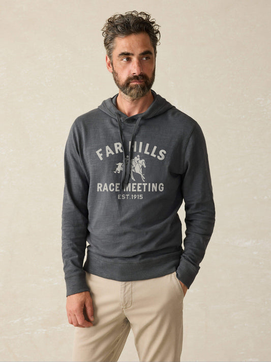 Far Hills x Faherty Sunwashed Slub Hoodie in Graphite