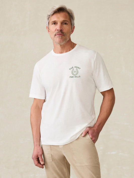 Far Hills x Faherty Sunwashed Crew Tee in White